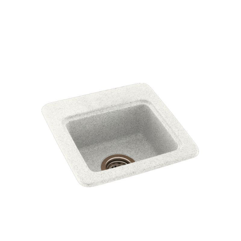 15'' L Single Bowl Swanstone Kitchen Sink, Bisque