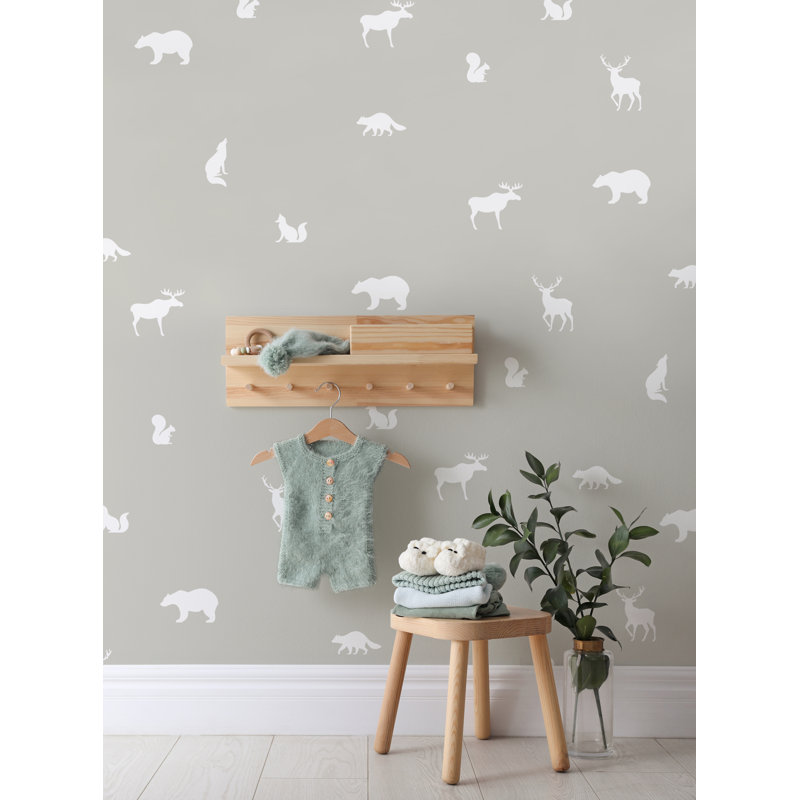Animals Non-Wall Damaging Accent, White/Gray