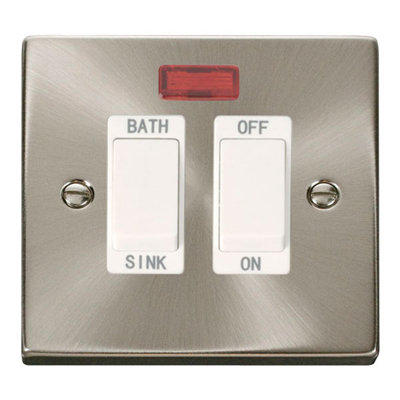 Satin / Brushed Chrome 20A DP Sink/bath Switch