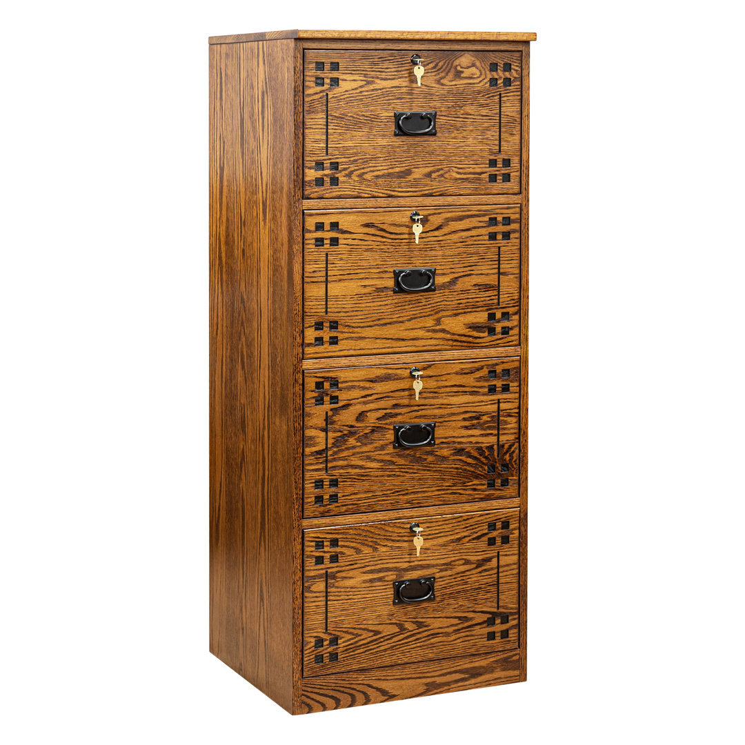 Deveraux 21'' Wide 4 -Drawer Solid Wood File Cabinet Loon Peak®