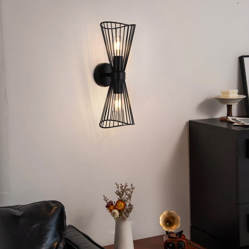 2-light Wall Sconces 16 Inch Modern Wall Sconce Hallway Lights Bathroom Light Fixtures, Matte Black