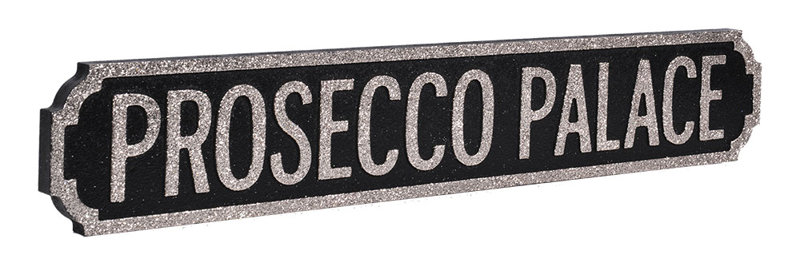 Street Sign, Black/Glitter Pink