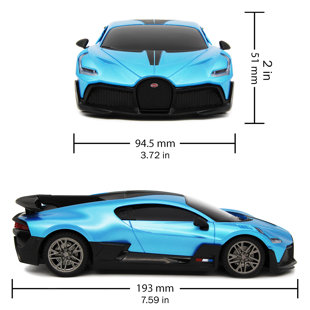 CMJ RC Cars: Bugatti Divo - Bleu - Échelle 1/24, véhicule radio télécommandé, 2,4 Ghz, phares à DEL, jouet de course intérieur / extérieur, modèle sous licence