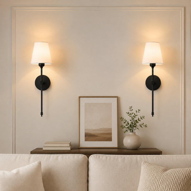 Indoor Lighting Armed Sconce, Black