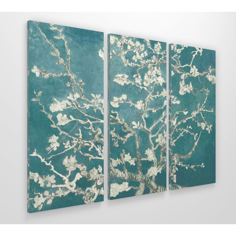« amande floral white shadows i », reproduction de peinture à l’acrylique à multiples images sur toile tendue