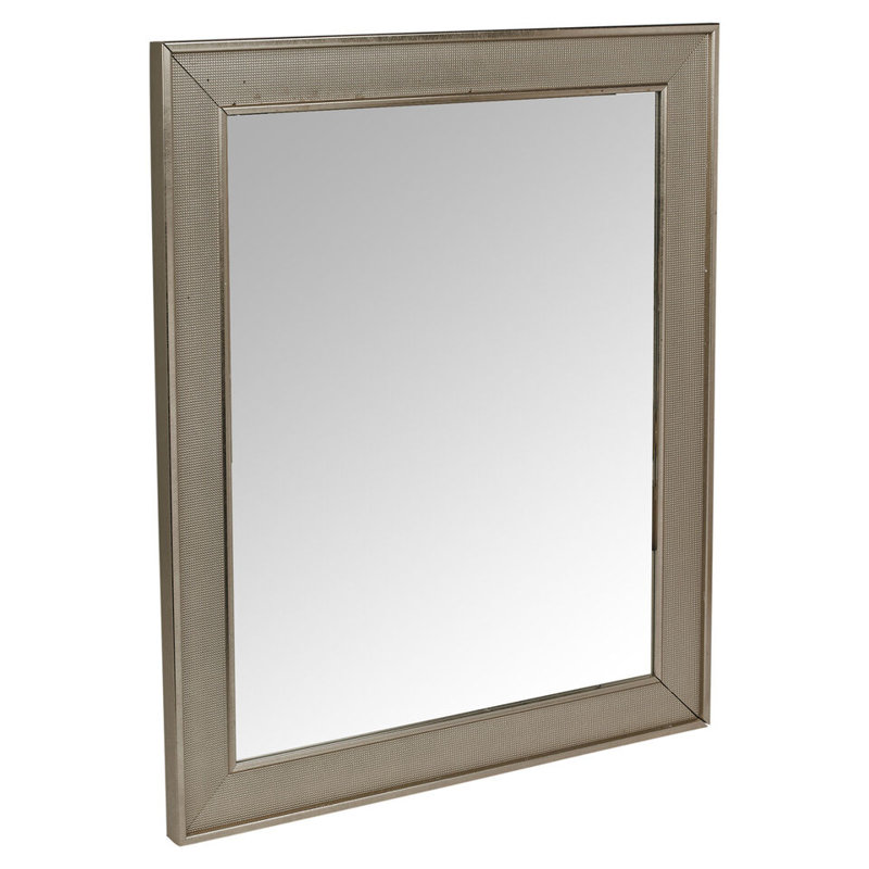 Hollins Solid Wood Rectangle Mirror, Silver