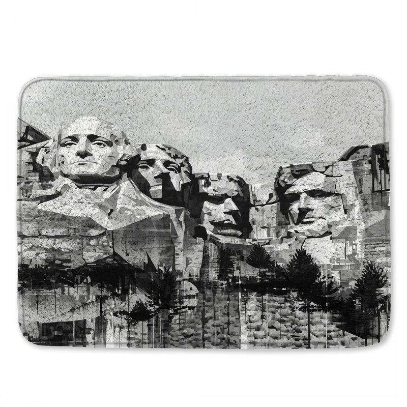 Tapis de bain Mount Rushmore Illustration, L 24 po x L 17 po