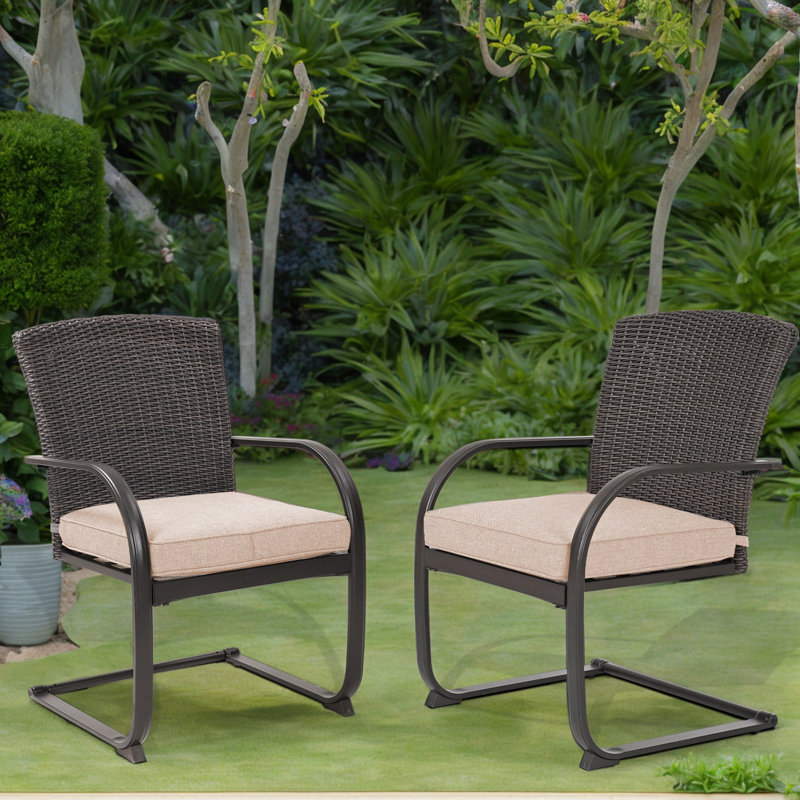 Chaise de terrasse avec coussin Georgy, Beige