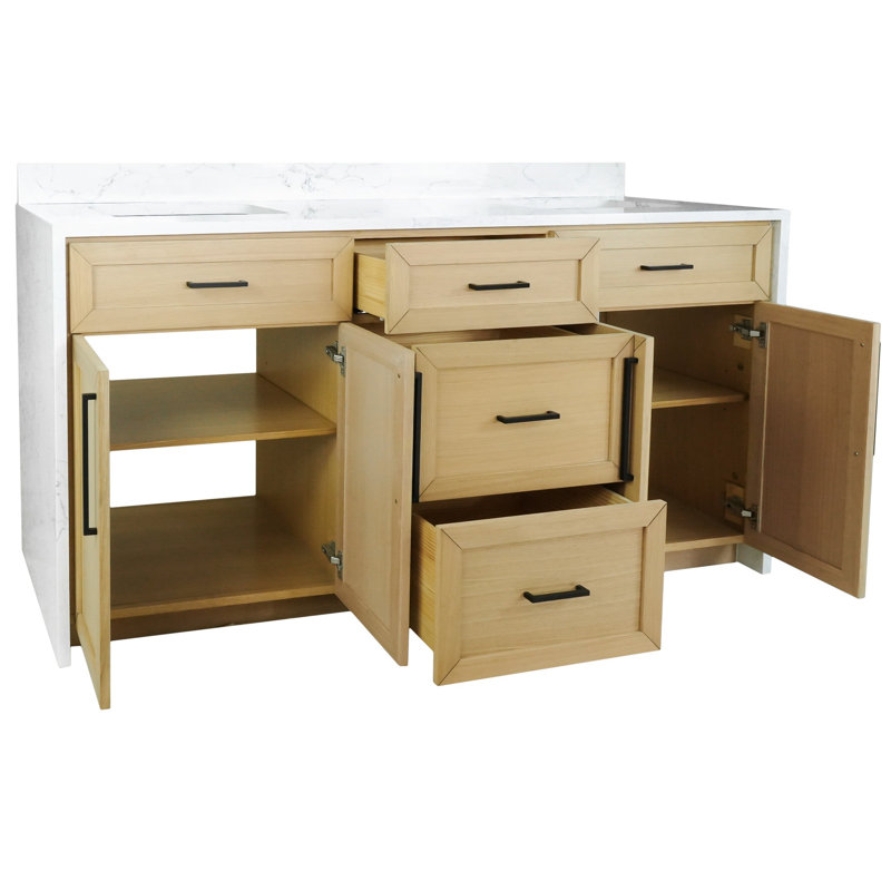 Akalya 72" Bathroom Vanity Set, Blonde