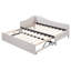 Lit de jour simple tapissier en L rembourré avec couchette escamotable, beige-832109701