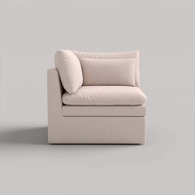 Fauteuil d'appoint d'angle rembourré et modulaire, Khaki
