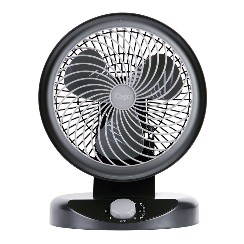 Ventilateur de table oscillant 10 po Ozeri Brezza 360, Gris / noir