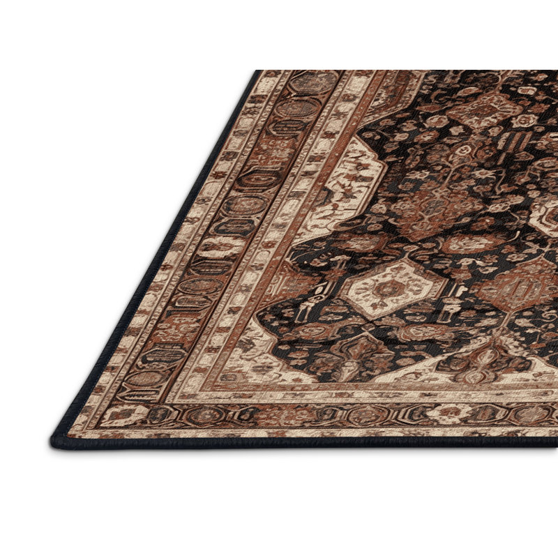 Tapis brun lavable à la machine, Rectangulaire 7 pi x 10 pi