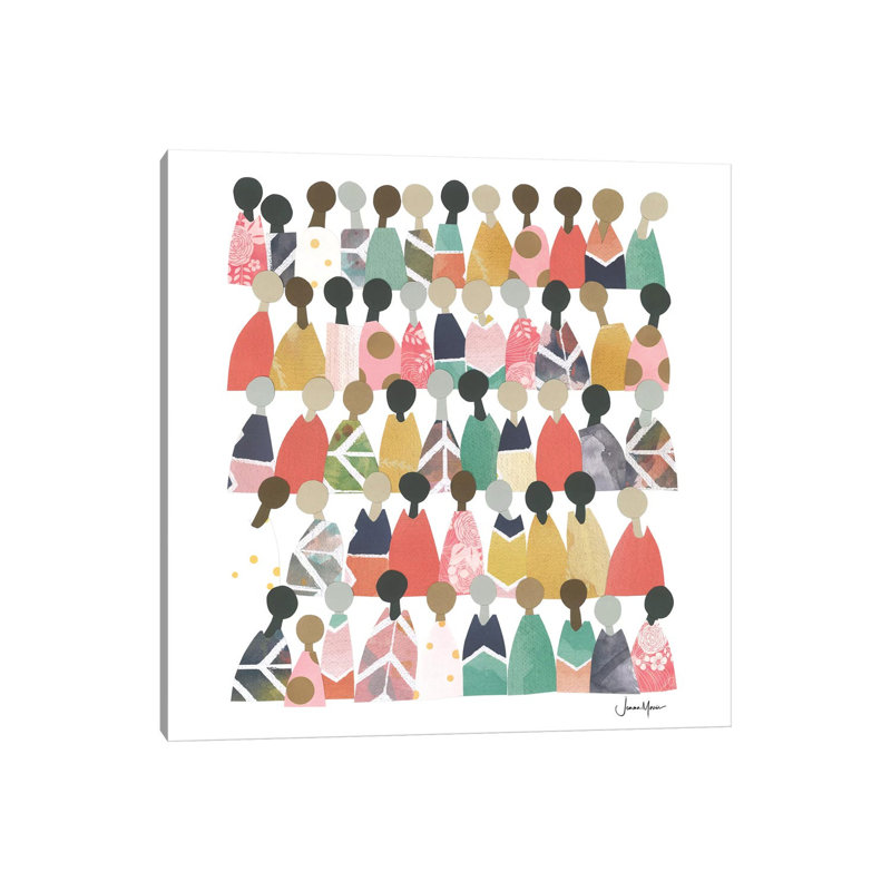 Pastel Diverse People Of Color by LouLouArtStudio - Print on Canvas, 30.48cm H x 30.48cm W x 1.91cm D, Wrapped Canvas
