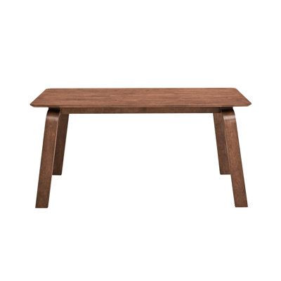 Table de salle à manger en noyer, espace pour les repas spacieux, pieds en bois cintré, fabrication synthétique, coin repas au fini noyer fascinant au look classique, construction, touche moderne