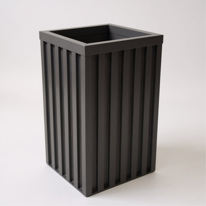 Square Grove Column Planter - Black, Black