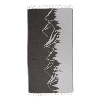 Serviette turque douce en coton biologique à imprimé montagne, peshtemal de plage résistant au sable, mince et absorbante, 66 po x 36 po