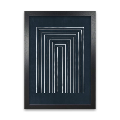 Mid Century Modern Blue A - Single Picture Frame Print