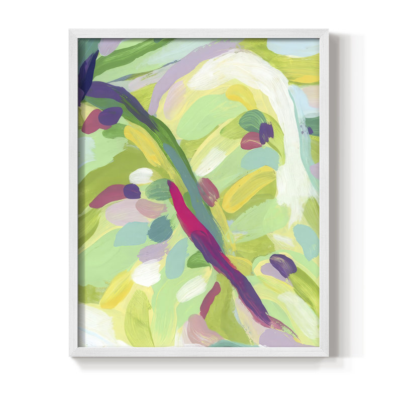 «Bright Tropical Abstraction VI», H 21 po x l 17 po, Blanc