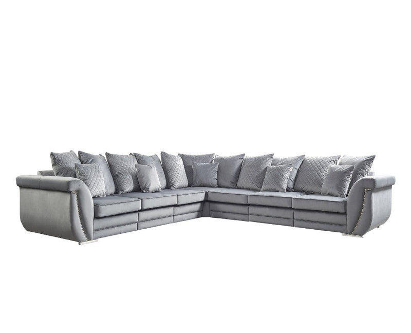 Hampton 7 Seater Velvet Large Corner Sofa