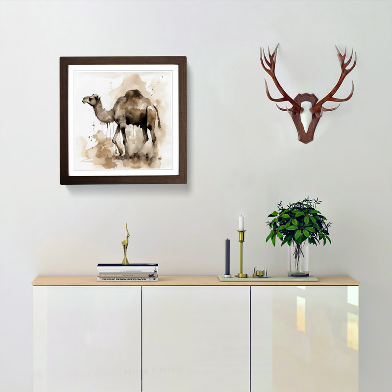 Single Picture Frame Print on Wood, Walnut