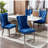 Tufted Solid Wood Contemporary Velvet Upholstered Dining Chair with Chrome Stainless Steel Plating Legs,Nailhead Trim,Set of 2-2091873323-2091873310