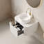 Meuble-lavabo moderne blanc avec rangement et lavabo