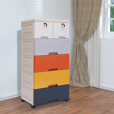 Armoire de rangement en plastique 6 tiroirs Julane