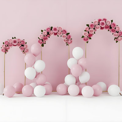 3-piece Modern Metal Arch Backdrop Stand Set
