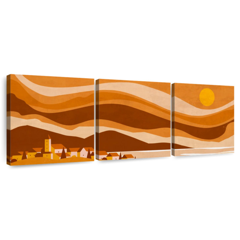 Boho Sunset, reproduction d'art sur toile, H 30 po x l 92 po x P 1,25 po