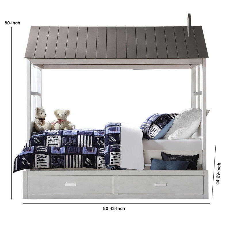 Lit simple en bois Kayzlynn