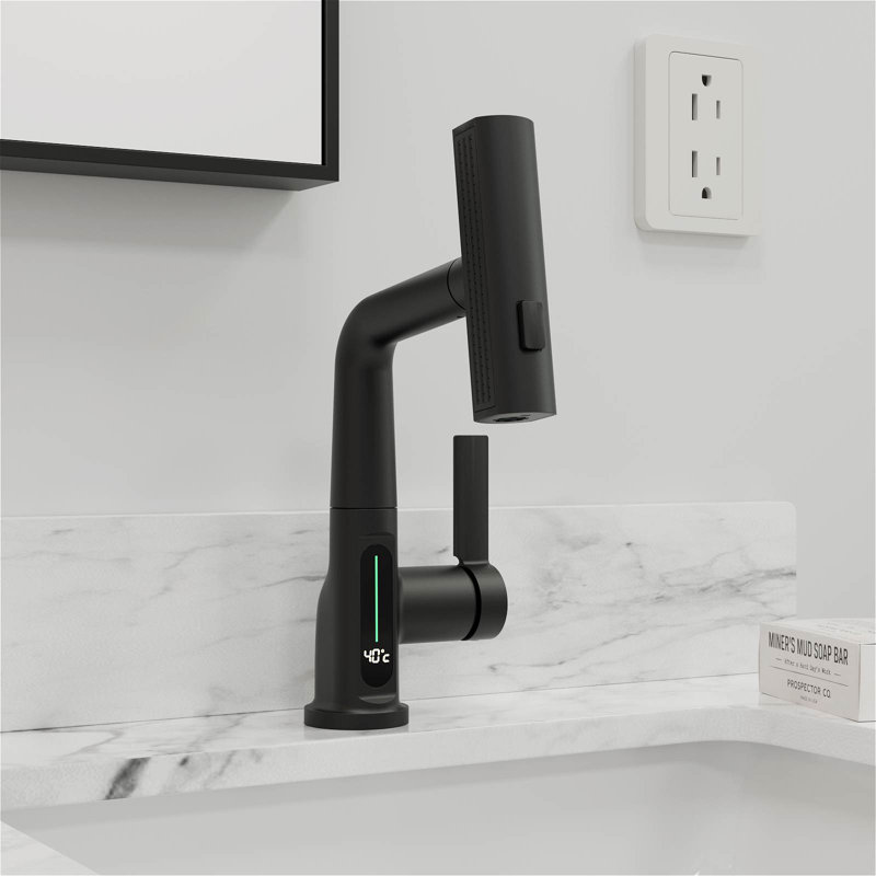 3 Water Flow Modes Lavatory Faucet With Temperature Display