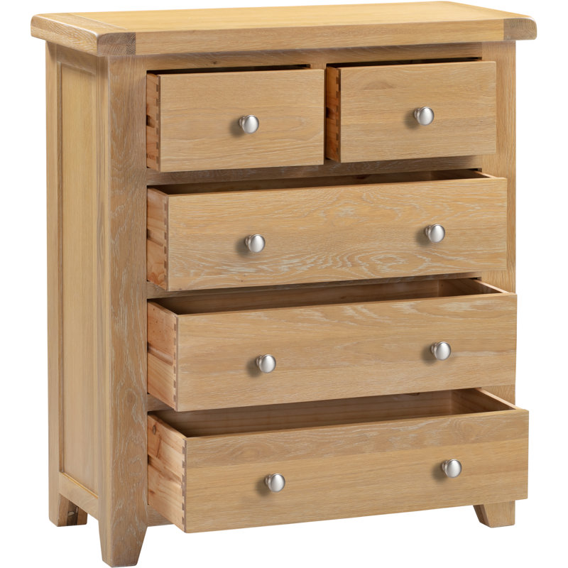 Windsor 5 Drawer Chest of Drawers, Brown