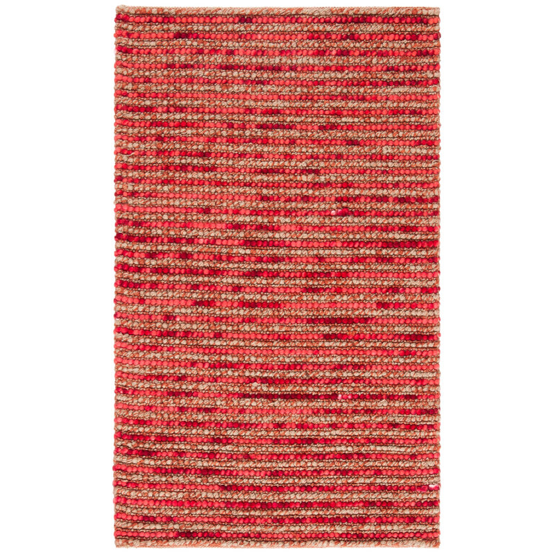 Ferrera Handmade Flatweave Area Rug in Red, Rectangle 3' x 5'