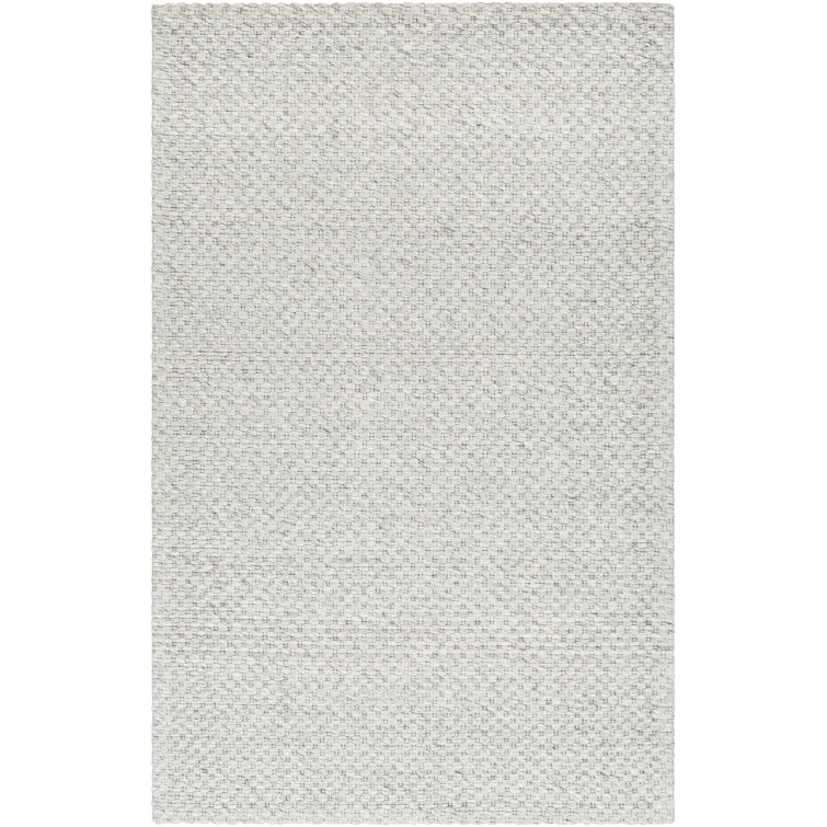 Rectangle Dishant Polyester/Wool Area Rug in Gray