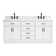 Tidworth 72'' Solid Wood Double Bathroom Vanity with 1.5'' Carrara Marble Top, Rectangular Sinks