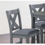 Table de salle à manger grise de style moderne 6X chaises 7Pcs hauteur de comptoir ensemble de coussin siège clouté X-Cross dossier meubles de salle à manger