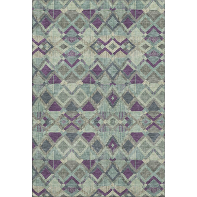 Premium Machine Washable Kumbhar AMF1308 Geometric Rug