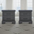 Charcoal 2-drawer Nightstands with USB, Set of 2