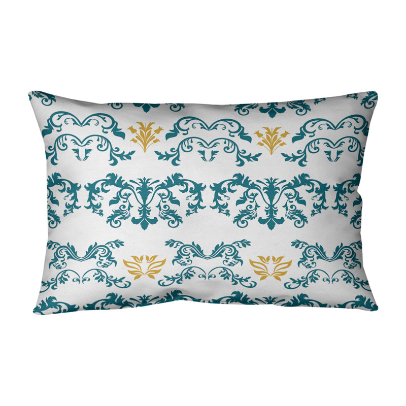 Housse de coussin Jacksonville Football Baroque, Faux suède, Bleu sarcelle / blanc / or