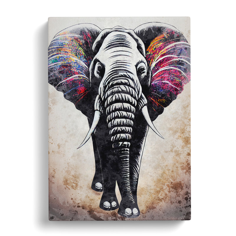 XC1022-1658X Colours Of An Elephant - Wrapped Canvas Print, 60cm H x 40cm W x 3cm D