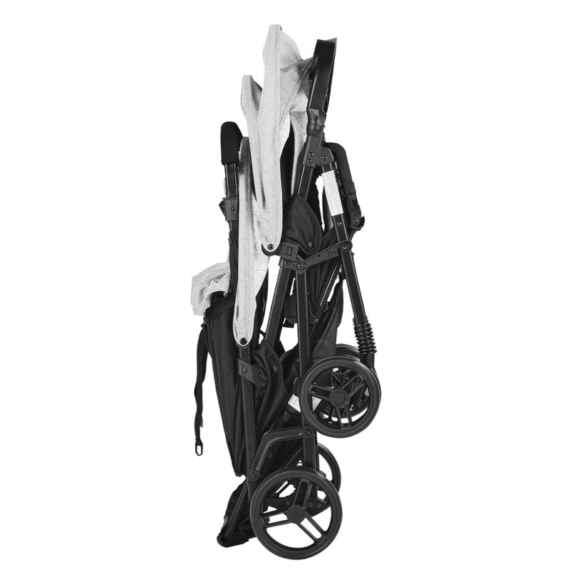 Poussette double pliable légère, Noir / gris clair