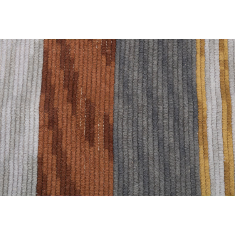 Handmade Cotton and Wool Geometric Area Rug