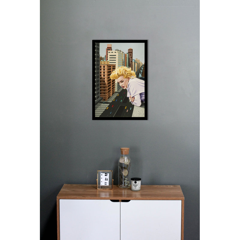 « marilyn the ambassadeur hotel » par karl black, reproduction d’art encadrée, H 20,5 po x l 14,5 po x P 1 po
