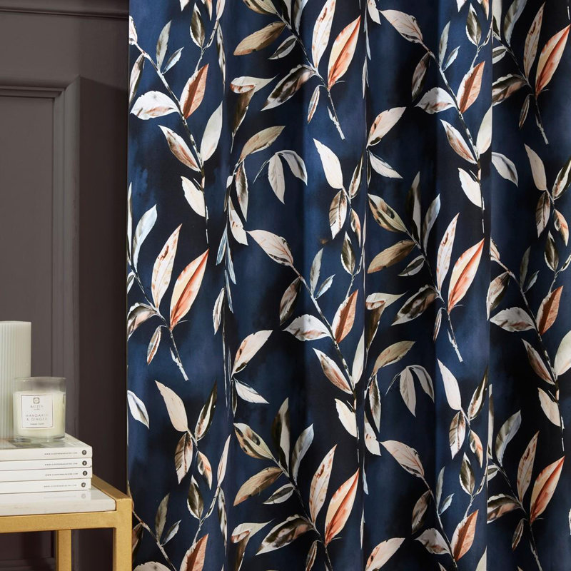 Blackout Curtain Panel Pair, 116.84cm Width x 137.16cm Drop, Blue