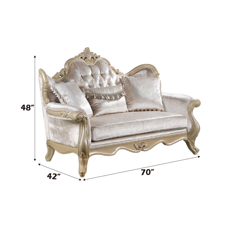 Causeuse Libertee avec 3 coussins beige et champagne Libertee