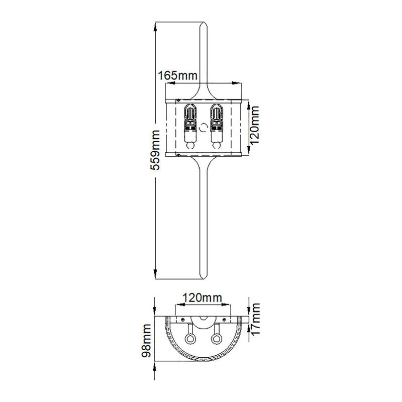 Charlee Glass Flush Mounted Sconce, 55.9cm H x 16.5cm W x 9.8cm D, Polished Chrome
