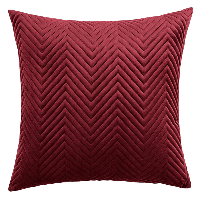 Aspire Homeware Embossed Square Velvet Cushion Cover, Burgundy, Pack of 2