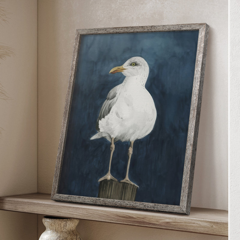 Reproduction encadrée Night Gull II - bois massif, H 15 po x l 12 po