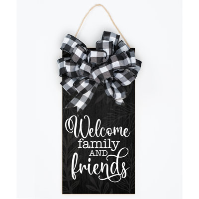 Welcome Family & Friends Wood Plaque 13.625"x6.75"